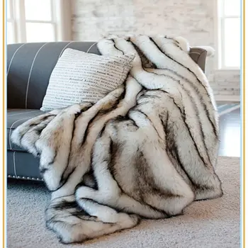 Искусственное одеяло Лисий плед Одеяла для дивана-кровати Супер мягкие пушистые обратимые к плюшевому бархату
