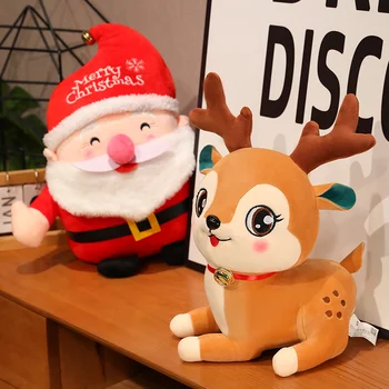 Прекрасные рождественские Плюшевые игрушки с Лосем Санта-Клауса, мягкая Фестивальная кукла, детская подушка, Рождественские Подарки для детей, вечеринка для девочек, деко