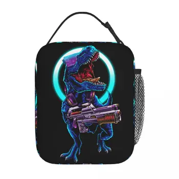 Панк-динозавр T-Rex Zero World Изолированная сумка для ланча Контейнер для ланча Портативный охладитель Термальная коробка для Бенто Школьный