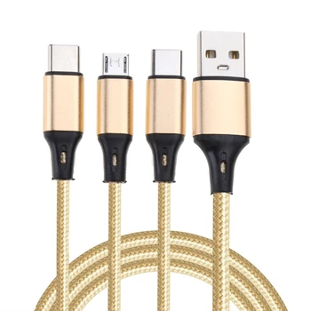 3 в 1 разветвитель USB-Micro USB Type C, зарядный кабель, мульти USB-кабель для зарядки