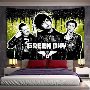 Настенное искусство Green Day Украшение спальни Домашний Гобелен Эстетический Декор комнаты Изголовья кровати Гобелены Kawaii Подвесные Декоративные на заказ