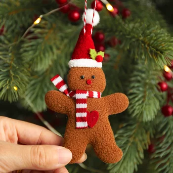 Украшения в виде пряничного человечка для рождественской елки, украшения в виде пряничных фигурок, украшения для рождественской елки, подвесные украшения