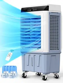 Испарительный охладитель воздуха Choice, 3-в-1 Swamp Cooler 2000CFM с 12-часовым таймером, дистанционным управлением, 4 пакетами льда и резервуаром для воды объемом 7,9 галлона,