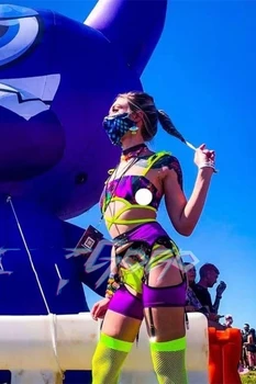 Фиолетовое сексуальное бикини с кружевным рукавом, костюм gogo, атмосфера интерактивного бара, ds drill