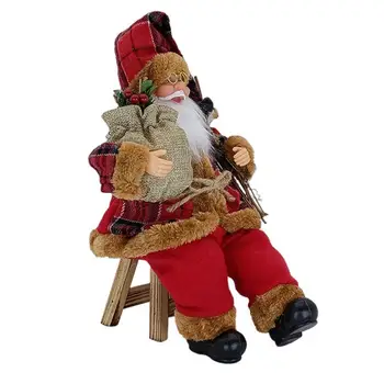 Праздничный подарок сидящему Санта-Клаусу, богато украшенный праздничный декор ручной работы, бестселлер, украшение Санта-Клауса ручной работы
