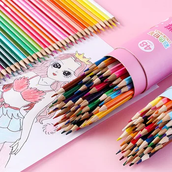 Набор цветных карандашей в форме бочонка 6-48 цветов, художественная раскраска, карандаш для граффити, цветной грифель, канцелярские принадлежности, подарок для студентов, ручка для рисования, Стационарная