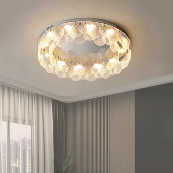 Роскошные Светодиодные потолочные светильники для гостиной Простая Современная спальня Кабинет Декор ресторана Домашний Стеклянный светильник