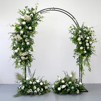 Искусственная роза с железной аркой Свадебное украшение Искусственное растение Розовая арка