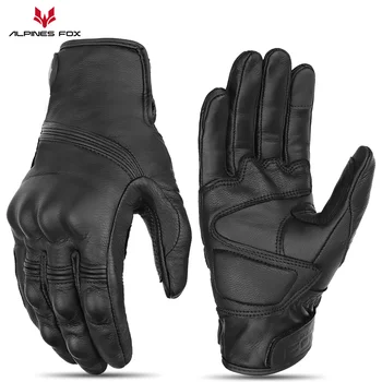 2023 Новые кожаные перчатки для езды на мотоцикле в стиле ретро, защита от падения, дышащее снаряжение для мото-байкеров, износостойкие перчатки с полными пальцами
