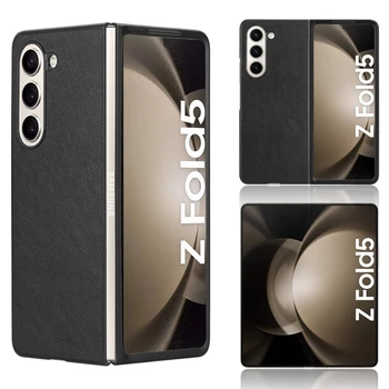 Кожаный Чехол Для Samsung Galaxy Z Fold 5 Защитная Крышка Объектива Камеры Из Кожи Личи PU Кожаные Чехлы ZFold5 Z Fold5 Cover Capa