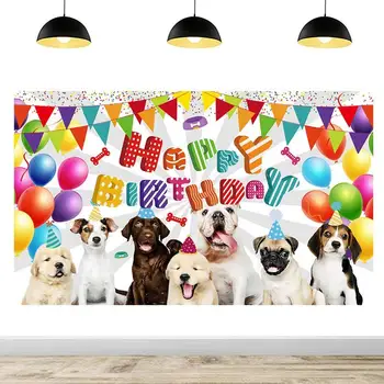 Фон для дня рождения питомца, Фон для щенка С Днем рождения, Фон для баннера, украшения для вечеринки по случаю Дня рождения собаки