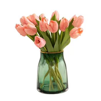 Одиночные шелковые цветы тюльпана, ветви цветов, имитация искусственного тюльпана для украшения свадьбы, домашней вечеринки, реквизит для фотосъемки