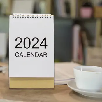 Календарь записи ежедневных событий на 2024 год Мини-настольный календарь с откидной крышкой, удобный декор для офиса
