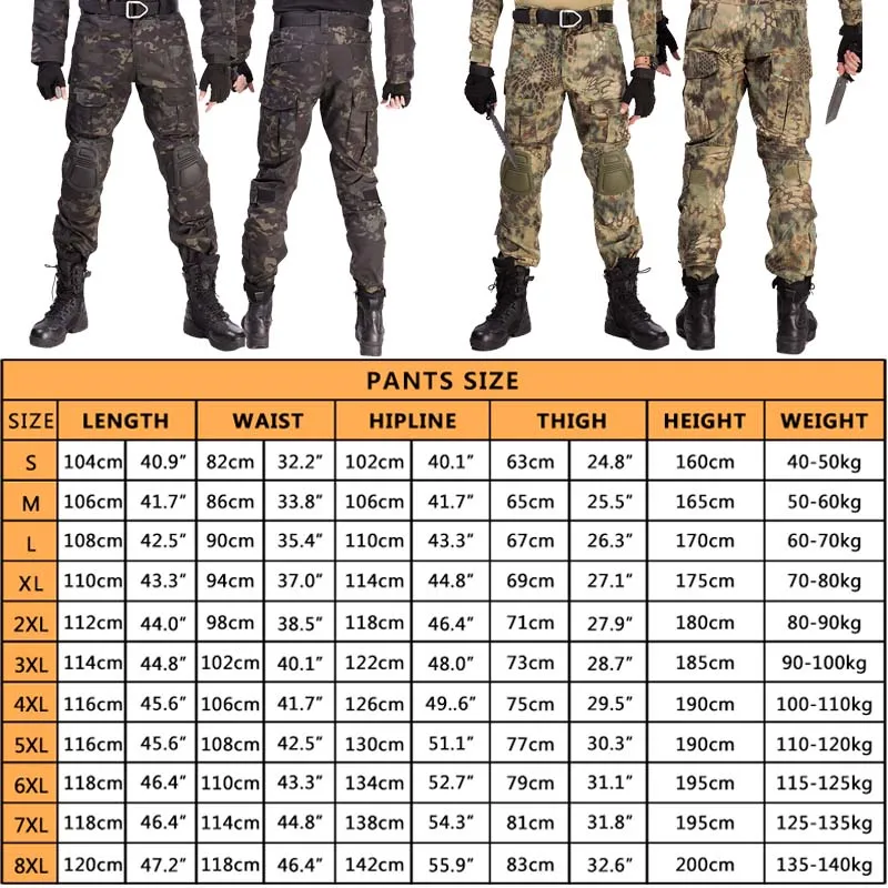 2023 Мужская военная форма с наколенниками, боевые штаны, Армейские мужские армейские Страйкбольные Тактические непромокаемые брюки, камуфляж, Мультика
