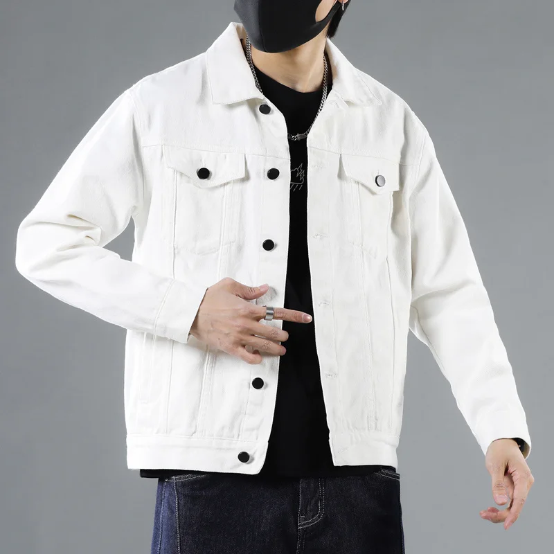 Мужская джинсовая хлопчатобумажная куртка, весенне-осенняя молодежная новинка, высококачественная модная деловая повседневная рабочая одежда, ветровка, пальто