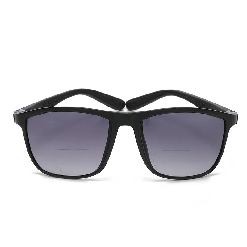 Гибкие бифокальные очки для чтения двойного назначения, серо-коричневые солнцезащитные очки со вставными дужками, портативные очки для улицы