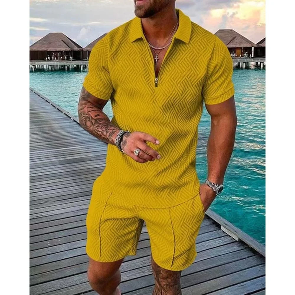 Новый комплект летних крутых шорт интернет-знаменитостей для зрелых мужчин, полный комплект короткой мужской одежды с короткими рукавами из пяти точек