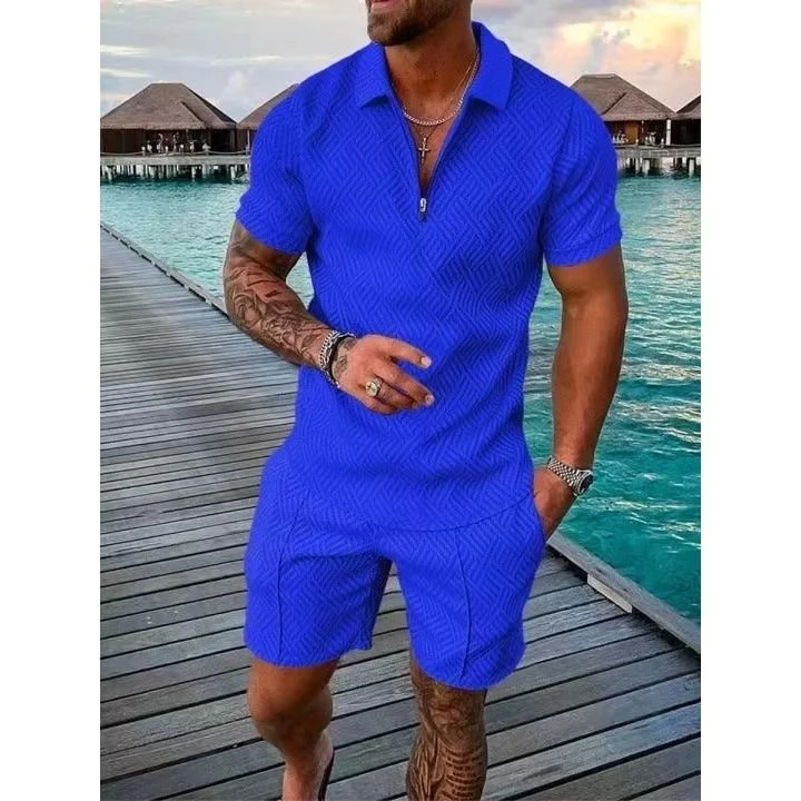 Новый комплект летних крутых шорт интернет-знаменитостей для зрелых мужчин, полный комплект короткой мужской одежды с короткими рукавами из пяти точек