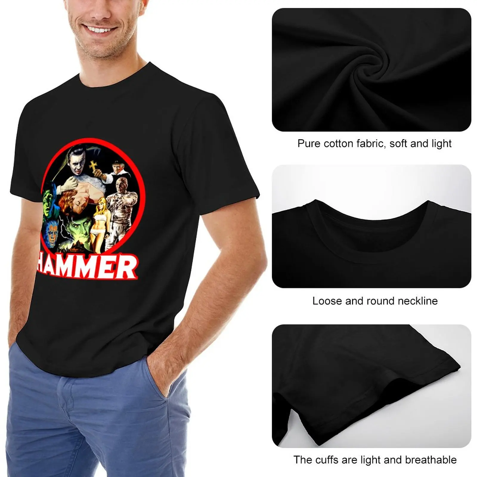 Hammer Classic. Футболка, футболки на заказ, короткая футболка, винтажная одежда, футболка оверсайз для мужчин
