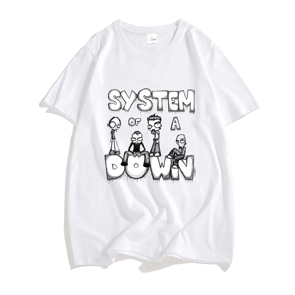 System of A Down Shirts, Летняя Футболка из 100% хлопка, Креативная Графическая Футболка С Принтом, Мужская Уличная футболка В стиле Ретро, Повседневные Футболки