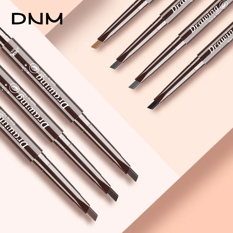 DNM 7-color Option Двухголовочный треугольный карандаш для бровей с одной кисточкой для бровей Естественно Легко окрашивается и рисуется карандашом для бровей