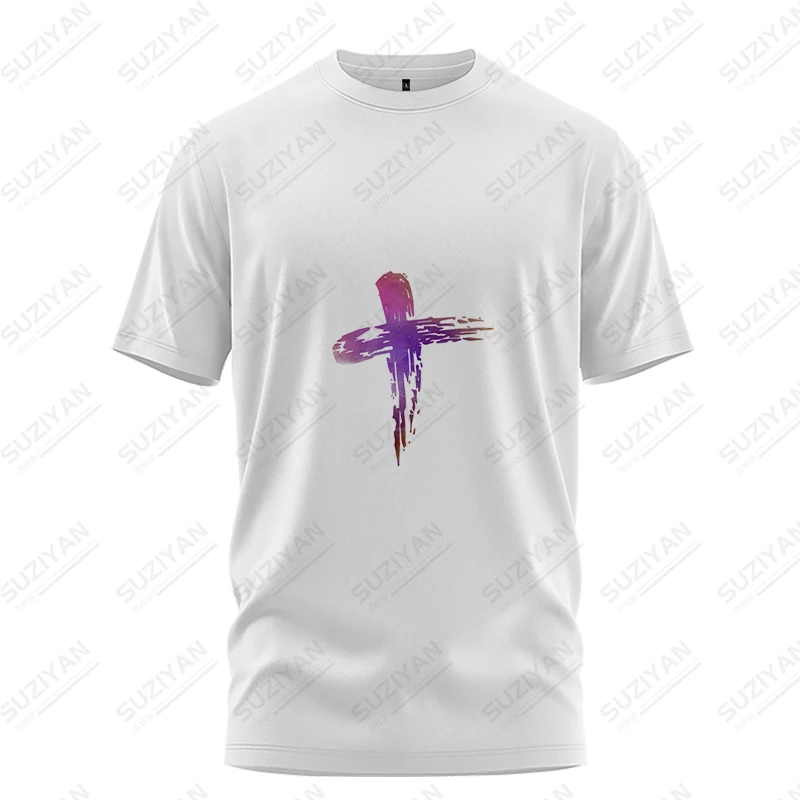 Летние мужские повседневные свободные футболки с 3D принтом в виде креста, топы, удобные дышащие футболки, винтажные футболки большого размера с коротким рукавом большого размера