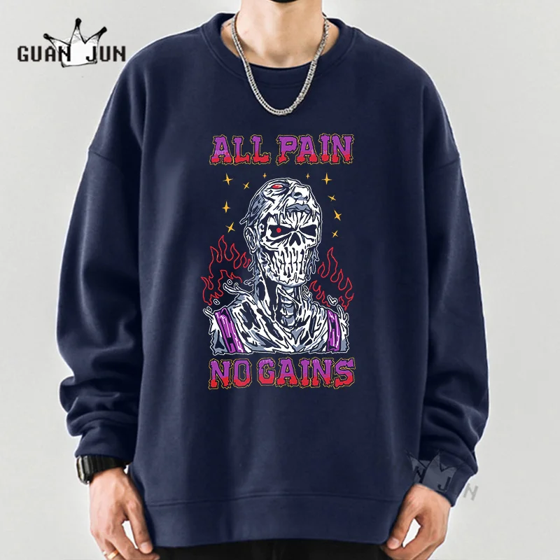 Толстовки All Pain No Gain 2023, хип-хоп, рок с капюшоном, 100% хлопок, Баскетбольные графические толстовки, топы, Уличная женская одежда