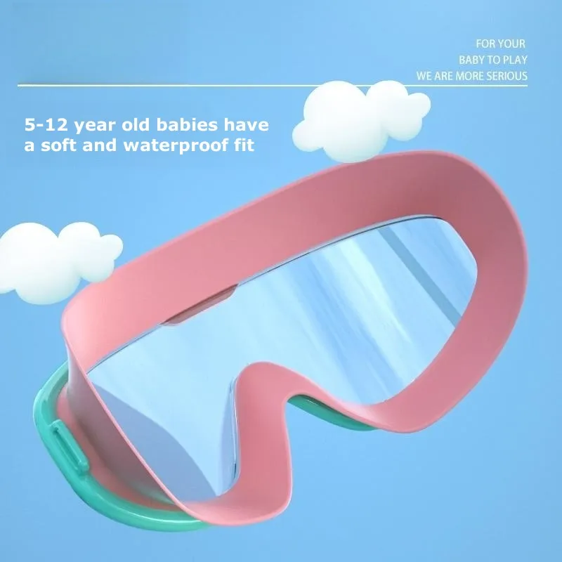 Детские плавательные очки в большой оправе для мужчин и женщин, водонепроницаемые и противотуманные очки для профессионального дайвинга высокой четкости