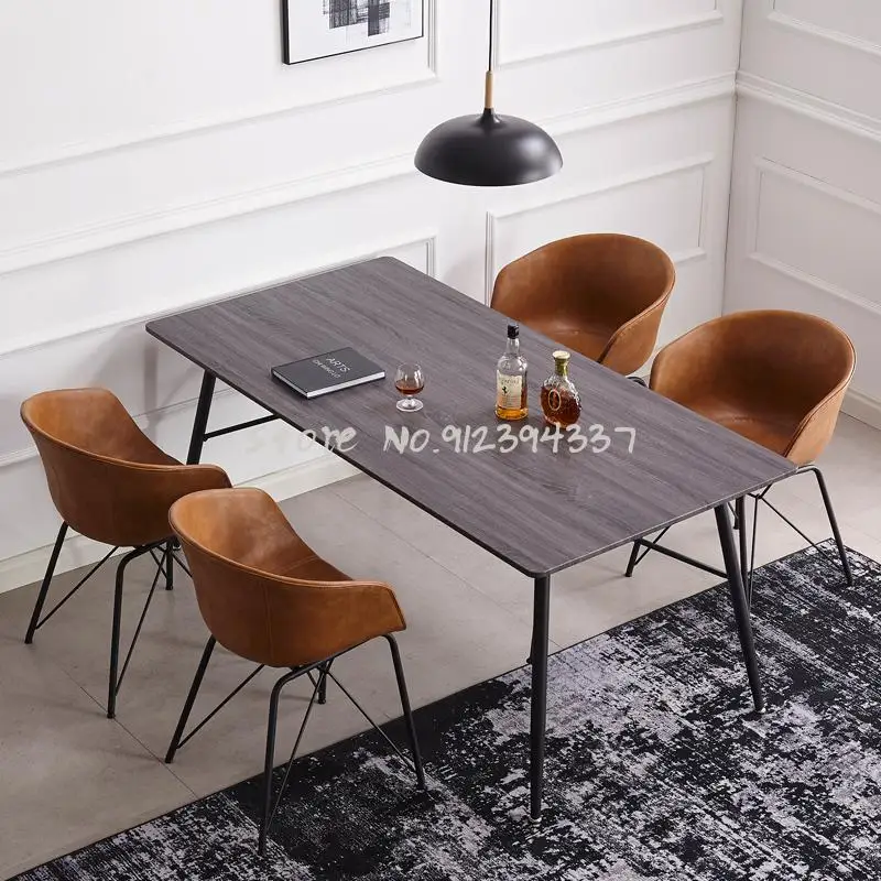 Легкое роскошное обеденное кресло для ресторана в индустриальном стиле, домашняя спинка из кованого железа, гостиничный стул Nordic simple, офис продаж