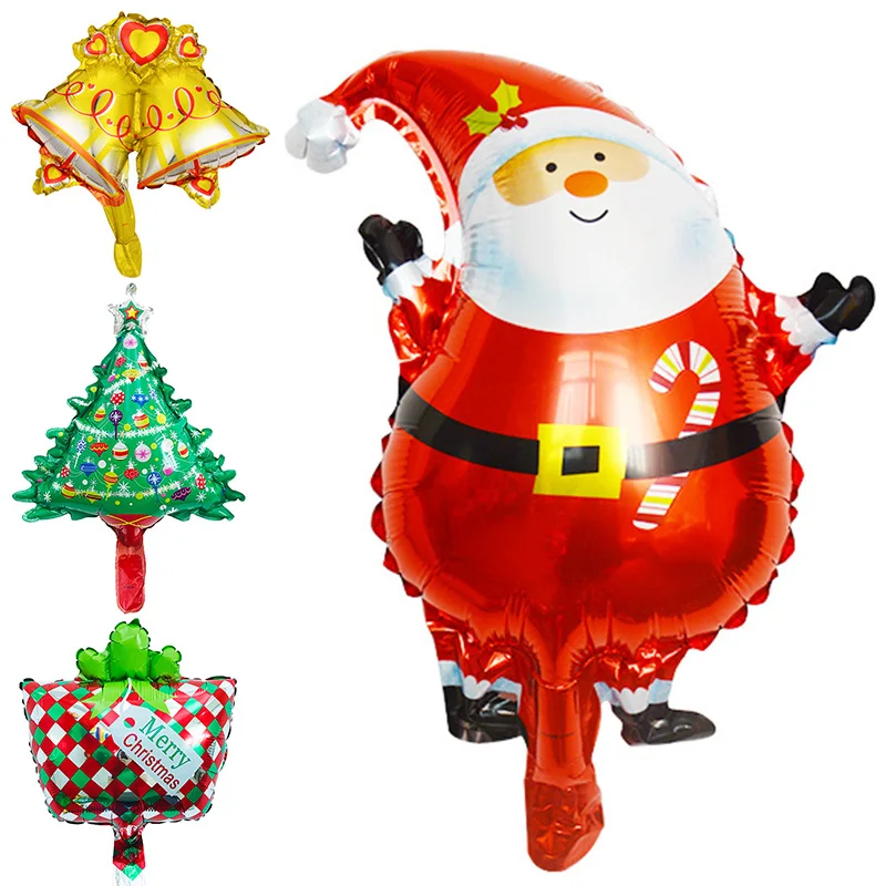Веселое Рождественское украшение Воздушный шар из фольги Санта Клаус Снеговик Елка Новогодняя вечеринка Воздушные шары Домашний декор для Рождественской вечеринки Globos