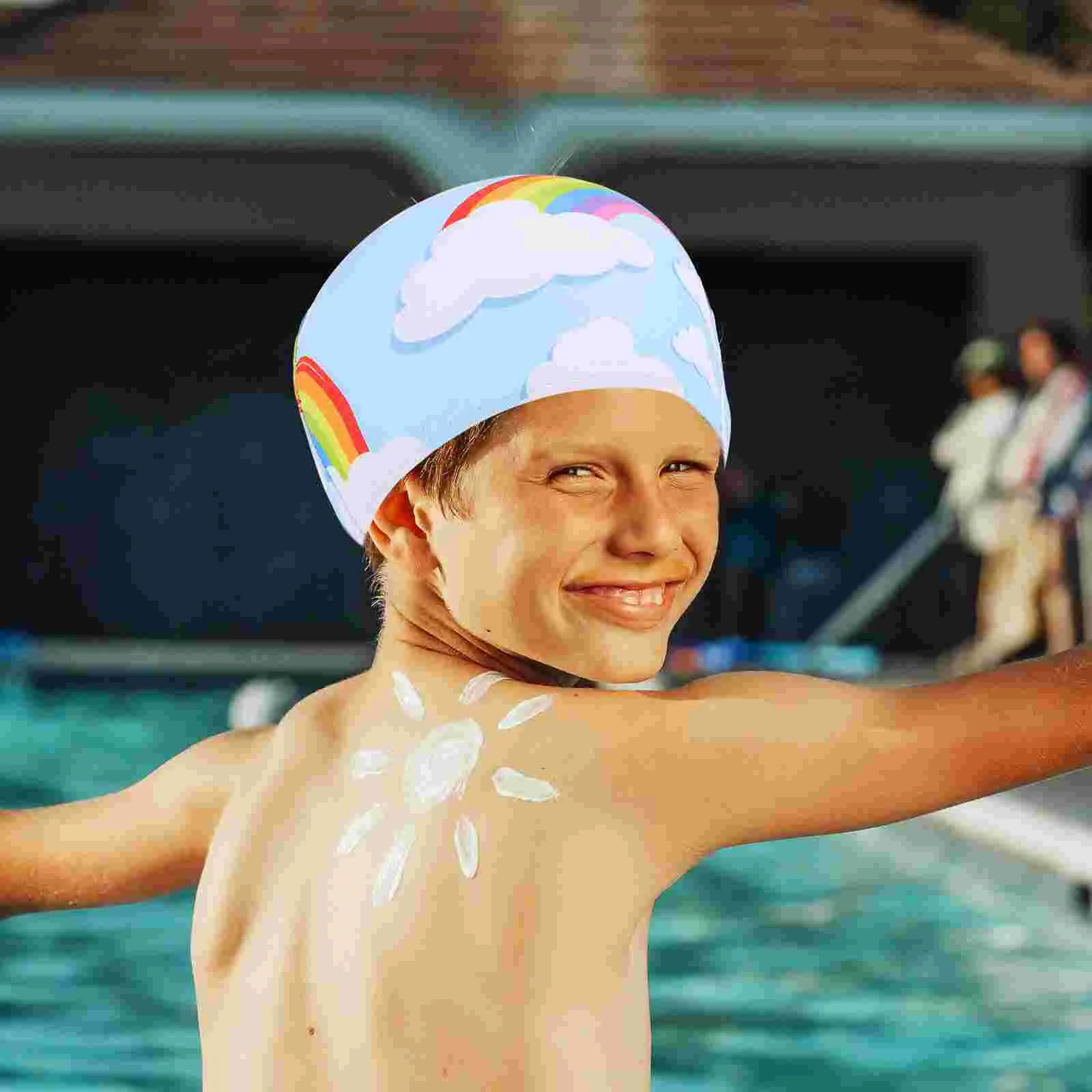 Детская шапочка для плавания из полиэстера, профессиональная модная шапочка для купания, удобная для ребенка