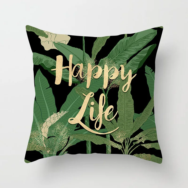 Чехол для подушки из тропического листа кактуса Монстера 45 * 45 см, подушки из полиэстера, украшение для домашнего декора дивана, Декоративная наволочка