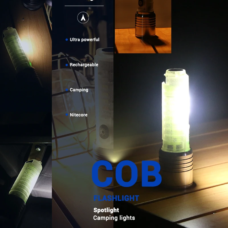 Супер яркий светодиодный фонарик с белым / красным / синим / фиолетовым боковым светом, сильными магнитами, 10 Вт светодиодным фитильным освещением, USB-перезаряжаемой лампой