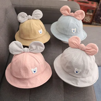 Детская шапочка Лето Осень Хлопковая детская шапочка-ведро 0-3 лет для девочки Милые шляпки от Солнца Удобные и мягкие Панамы