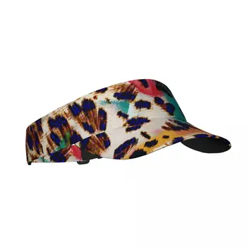 Животный принт, Леопардовая текстура, летняя Воздушная Солнцезащитная шляпа с козырьком, защита от ультрафиолета, пустой верх, Спортивная Солнцезащитная кепка для гольфа и бега